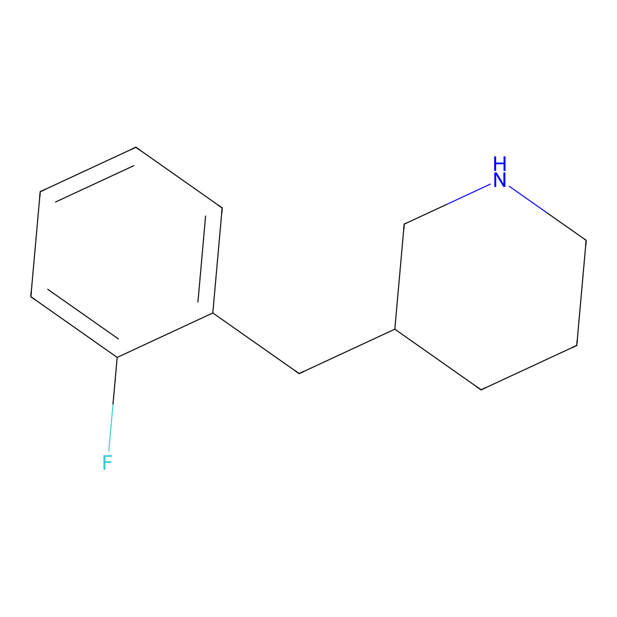 3-(2-Fluorobenzyl)piperidine molecular structure, CAS 794464-40-7
