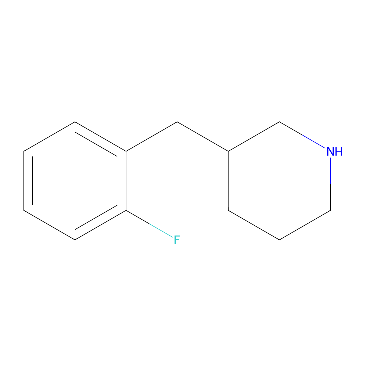 3-(2-Fluorobenzyl)piperidine molecular structure, CAS 794464-40-7