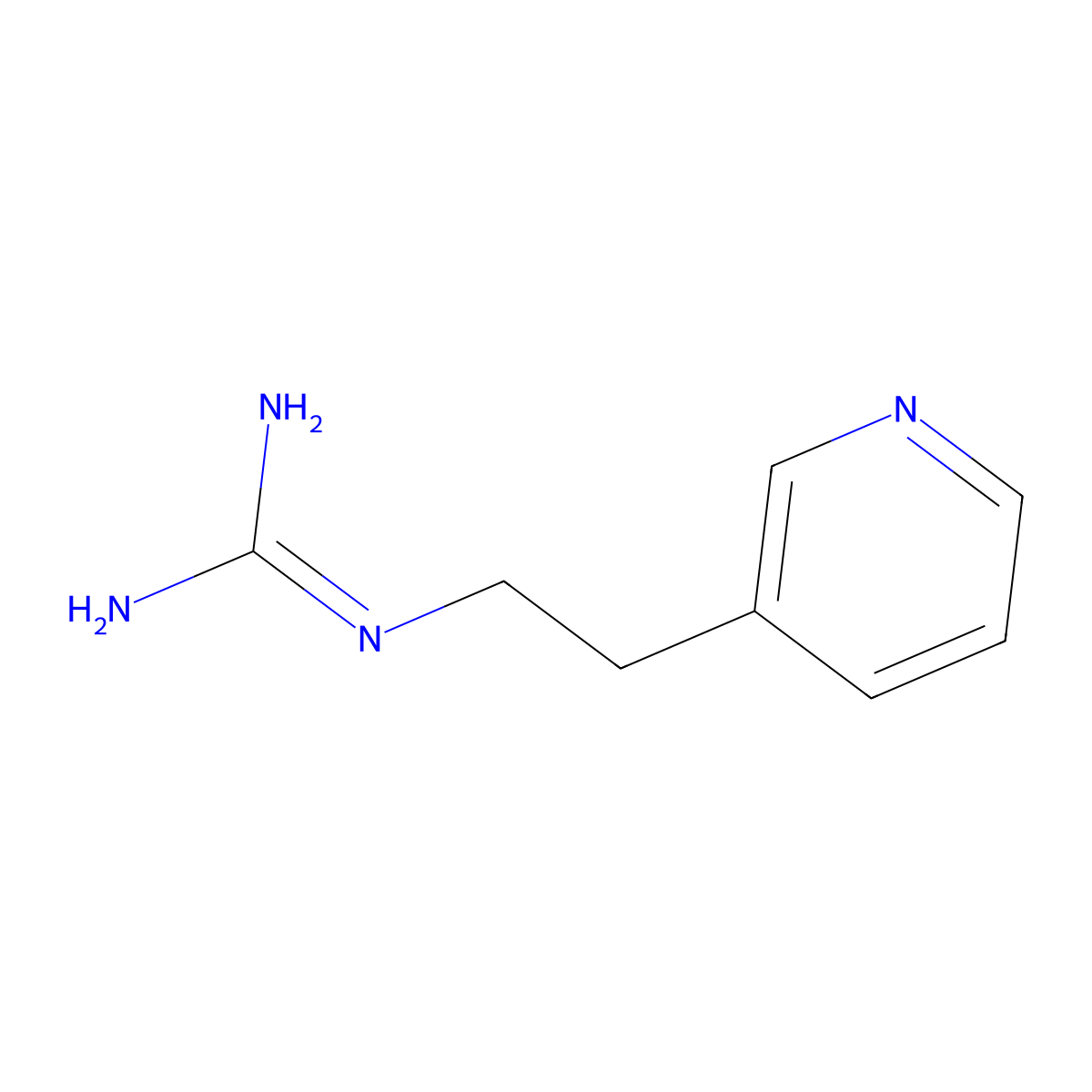 N-[2-(pyridin-3-yl)ethyl]guanidine molecular structure, CAS 794469-53-7