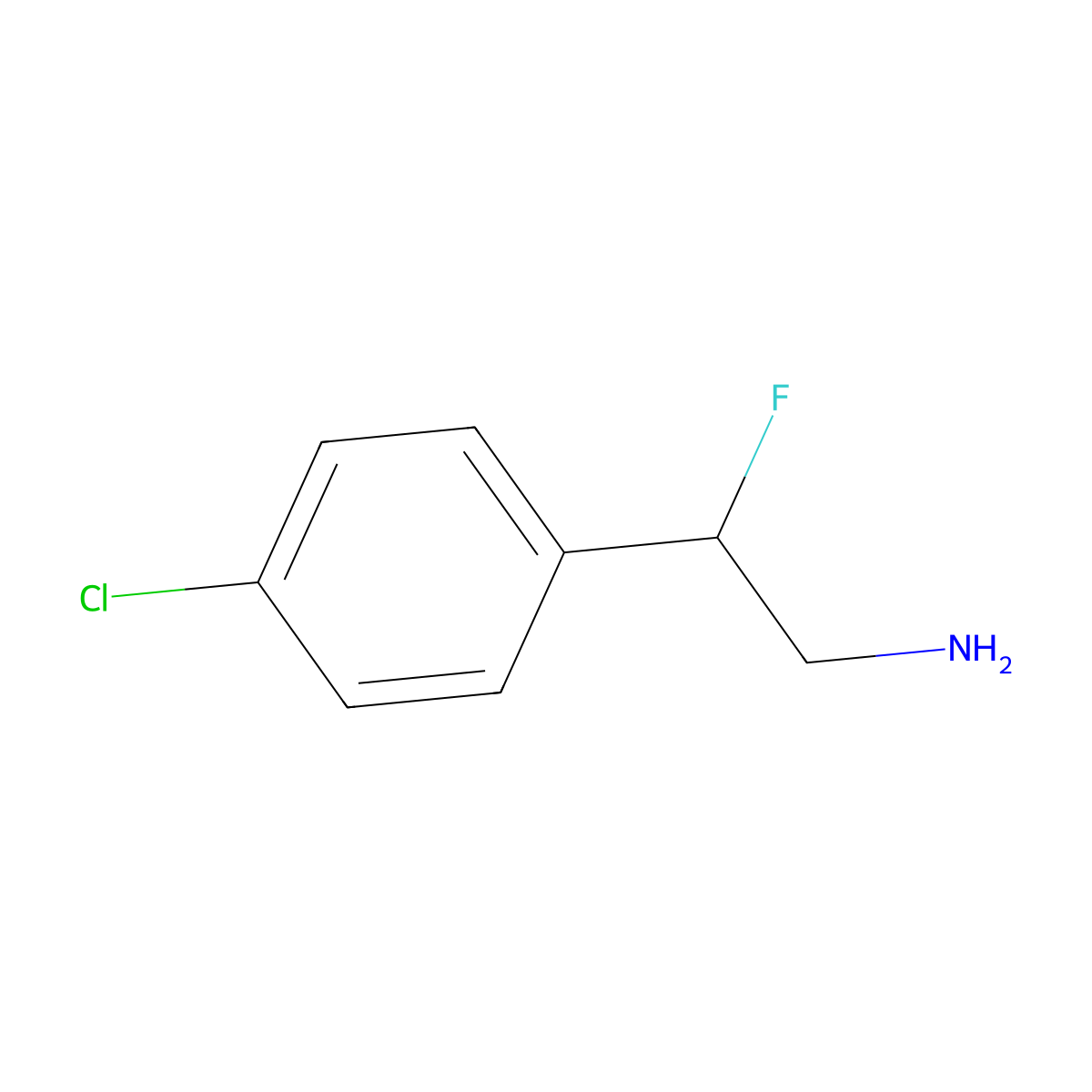2-(4-Chlorophenyl)-2-fluoroethan-1-amine molecular structure, CAS 794472-16-5