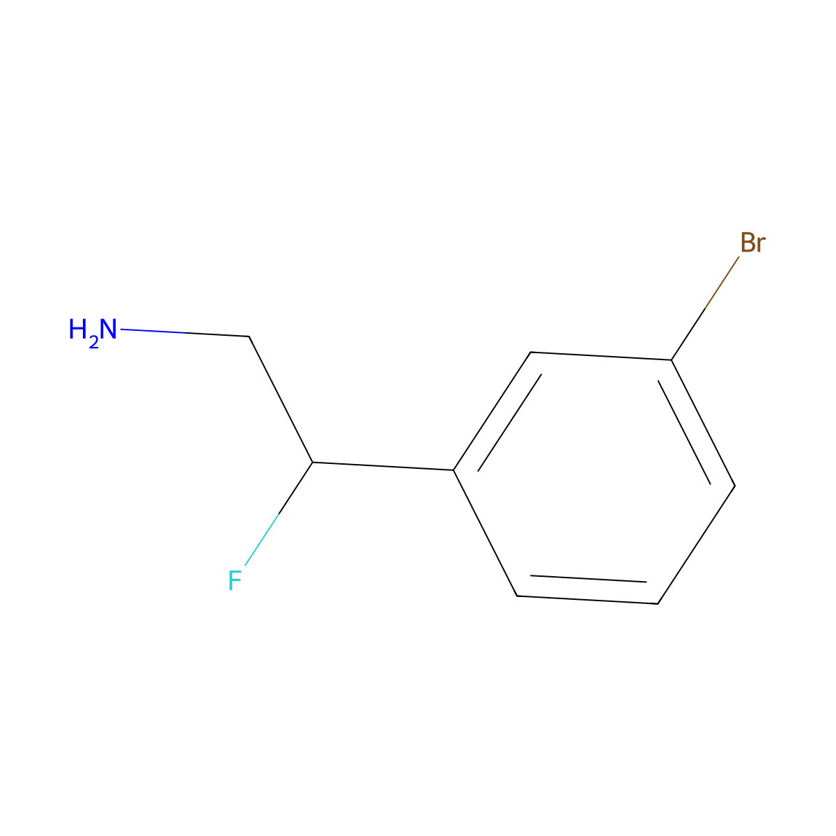 2-(3-Bromophenyl)-2-fluoroethan-1-amine molecular structure, CAS 794472-18-7