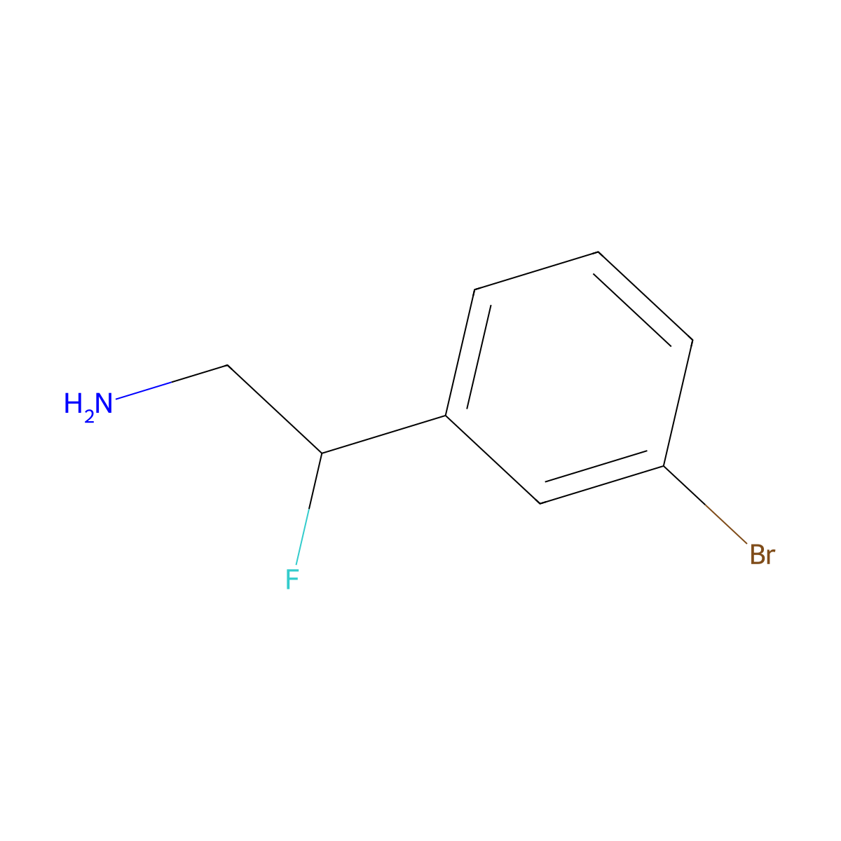 2-(3-Bromophenyl)-2-fluoroethan-1-amine molecular structure, CAS 794472-18-7