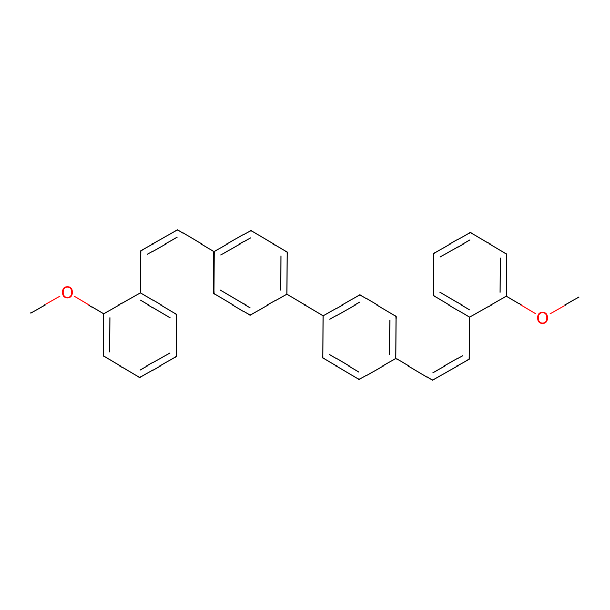 4,4'-Bis((Z)-2-methoxystyryl)-1,1'-biphenyl molecular structure, CAS 79448-59-2
