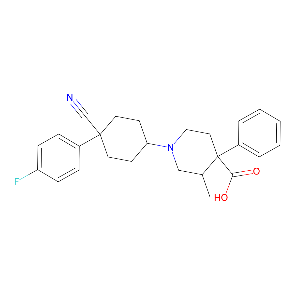 Levocabastine molecular structure, CAS 79449-98-2