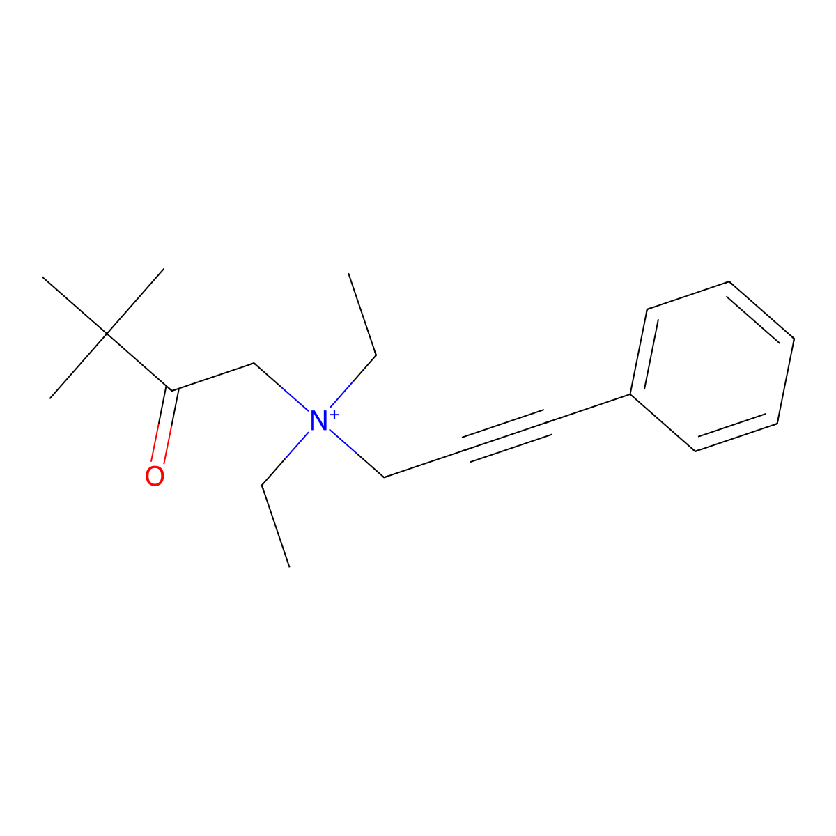 N-(3,3-dimethyl-2-oxobutyl)-N,N-diethyl-3-phenylprop-2-yn-1-aminium molecular structure, CAS 794498-00-3