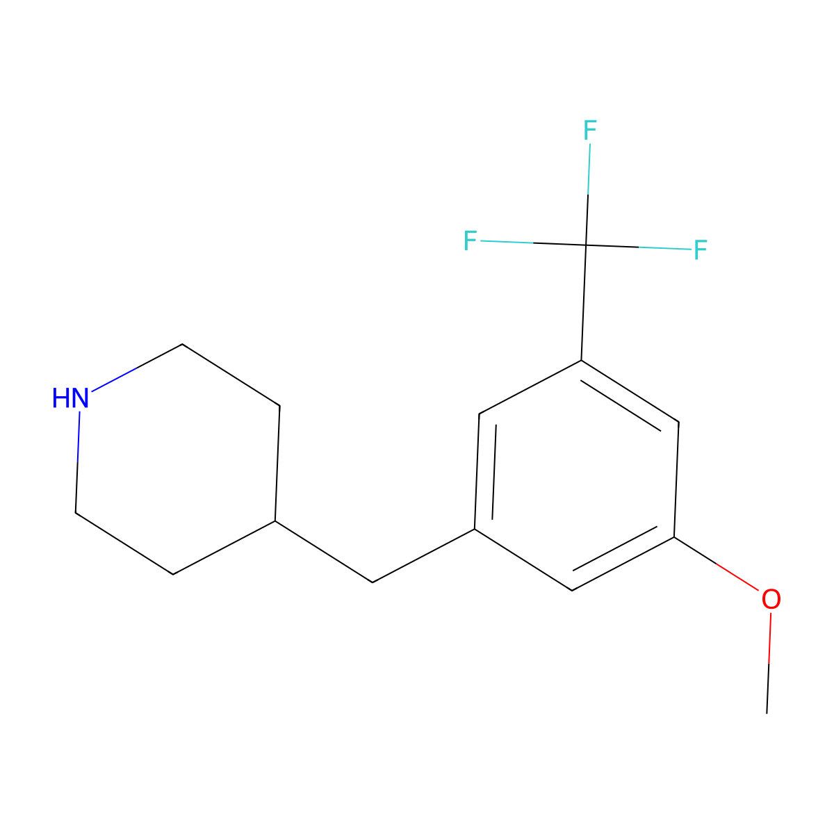 4-(3-Methoxy-5-trifluoromethyl-benzyl)-piperidine molecular structure, CAS 794500-99-5