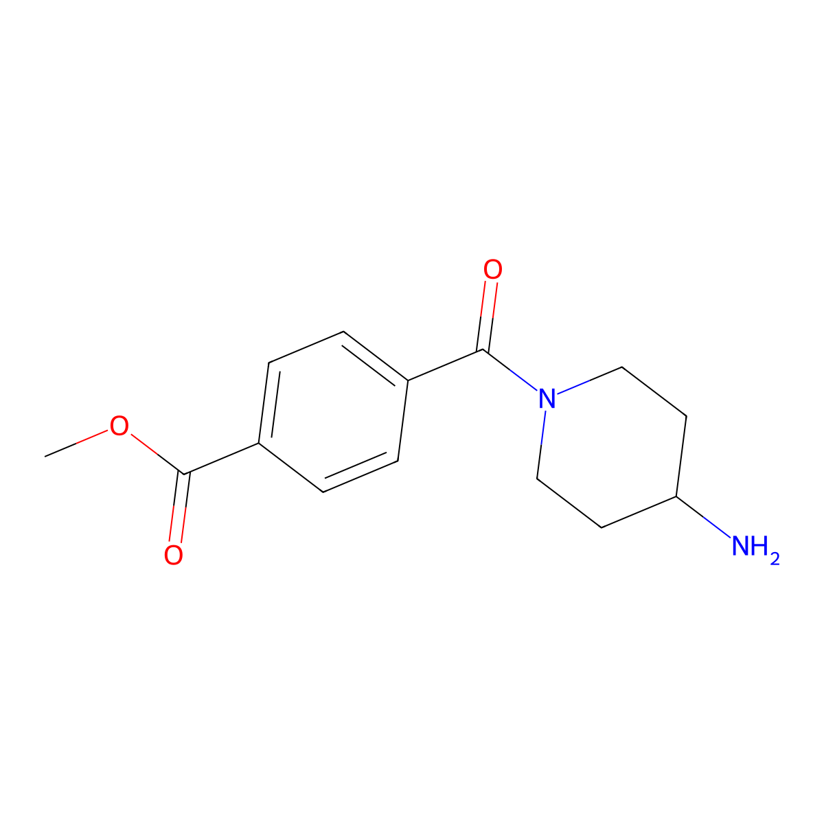 Methyl 4-(4-aminopiperidine-1-carbonyl)benzoate molecular structure, CAS 794502-42-4