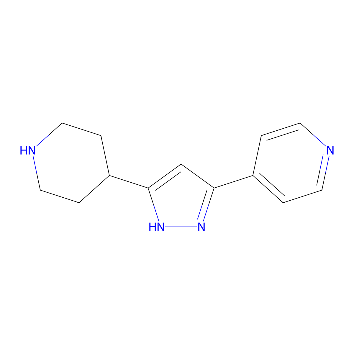 4-[3-(Piperidin-4-yl)-1H-pyrazol-5-yl]pyridine molecular structure, CAS 794510-70-6