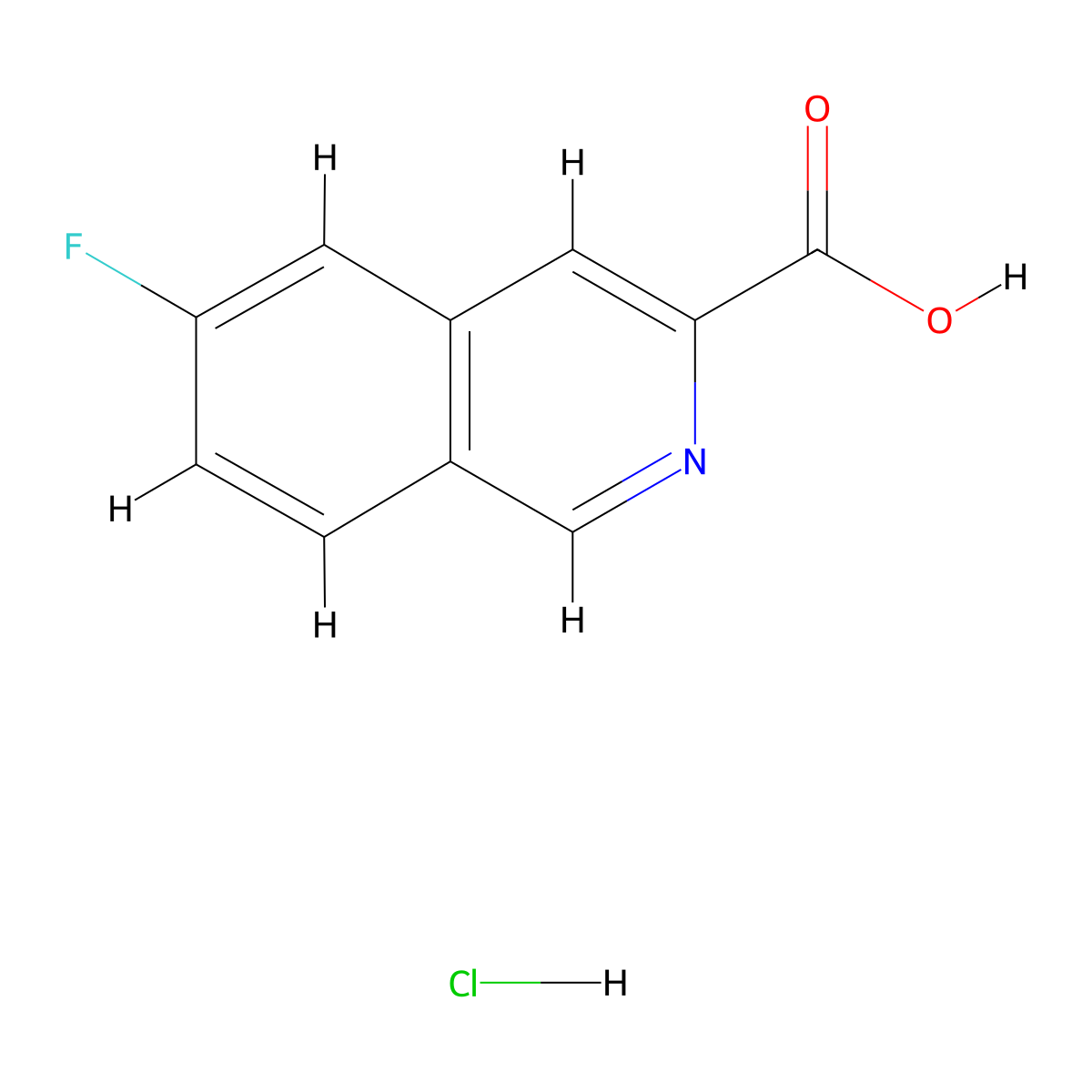 6-Fluoroisoquinoline-3-carboxylic acid hydrochloride molecular structure, CAS 794515-88-1
