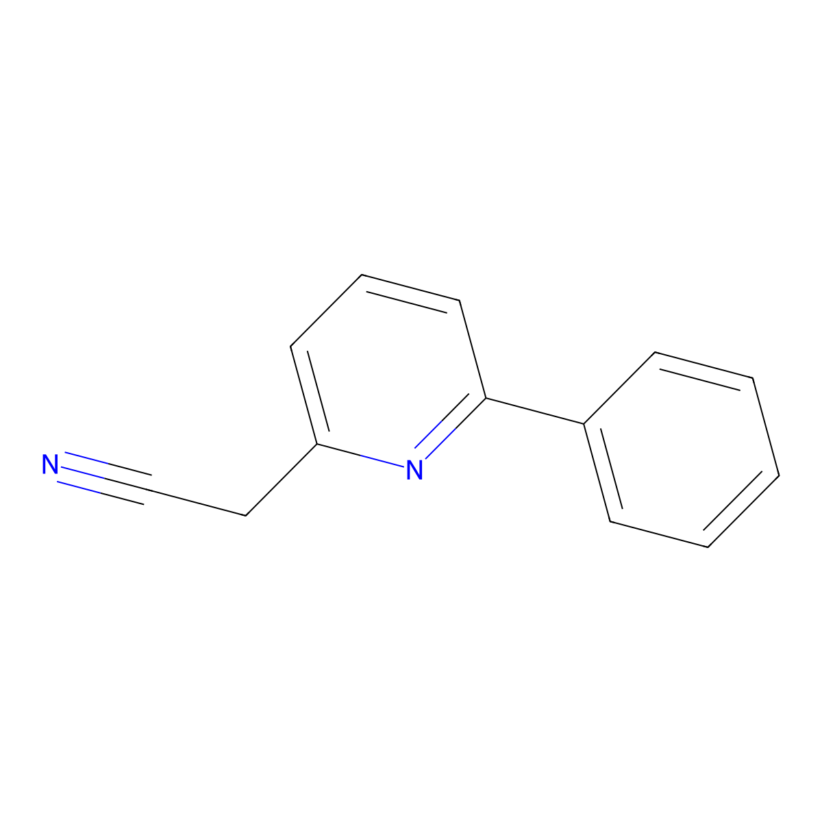 (6-Phenylpyridin-2-yl)acetonitrile molecular structure, CAS 794522-71-7