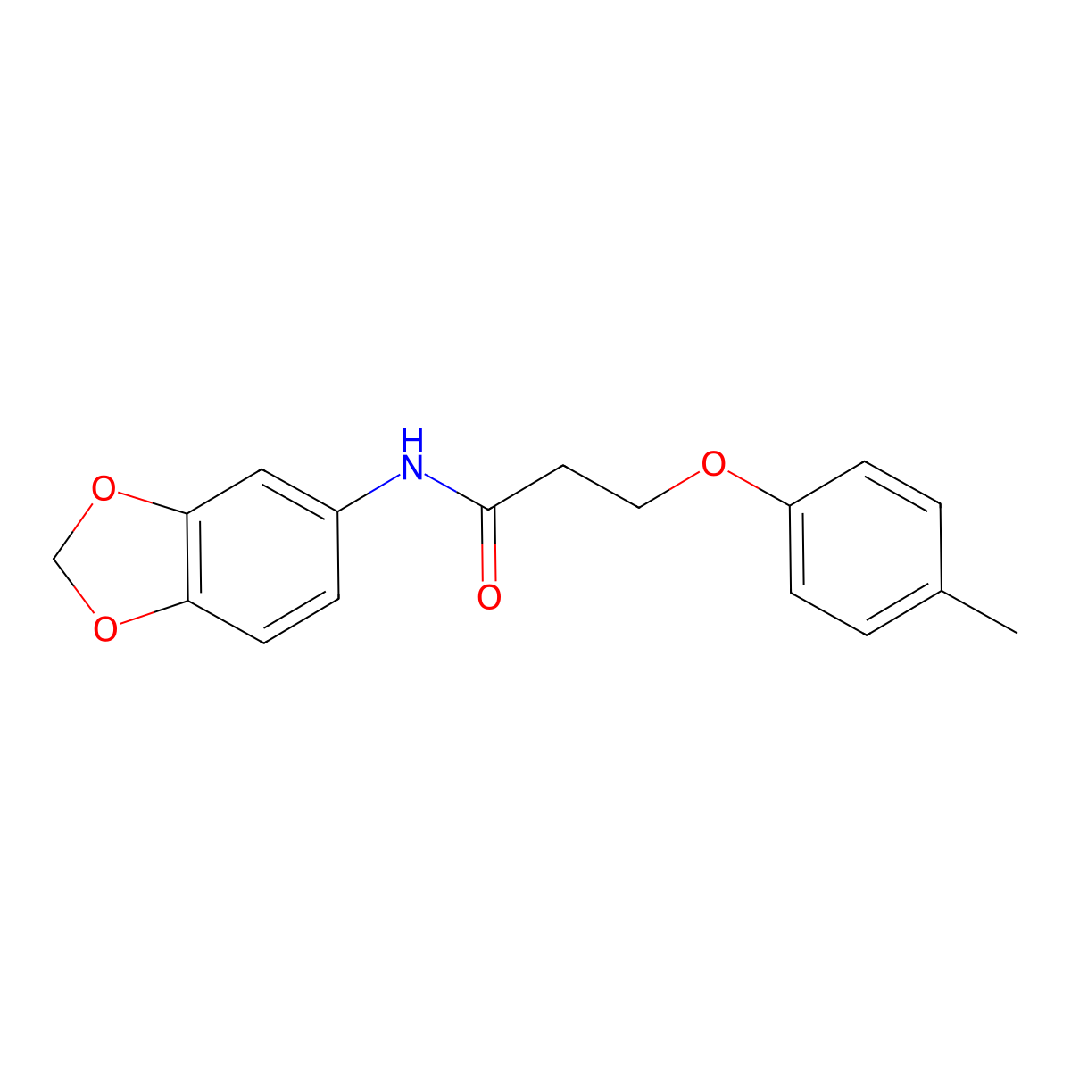 N-(1,3-benzodioxol-5-yl)-3-(4-methylphenoxy)propanamide molecular structure, CAS 794537-48-7