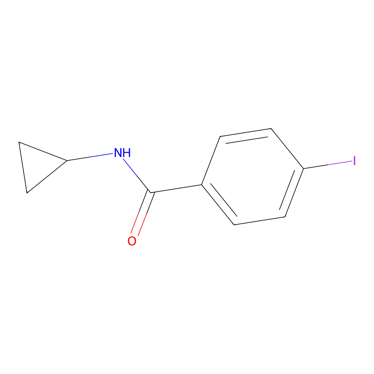 N-cyclopropyl-4-iodobenzamide molecular structure, CAS 794539-14-3