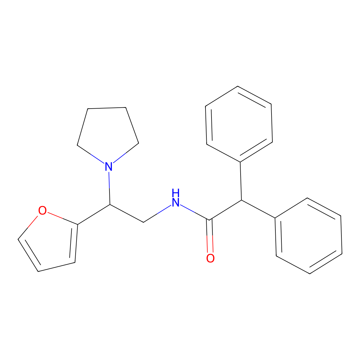 N-[2-(furan-2-yl)-2-(pyrrolidin-1-yl)ethyl]-2,2-diphenylacetamide molecular structure, CAS 794539-70-1