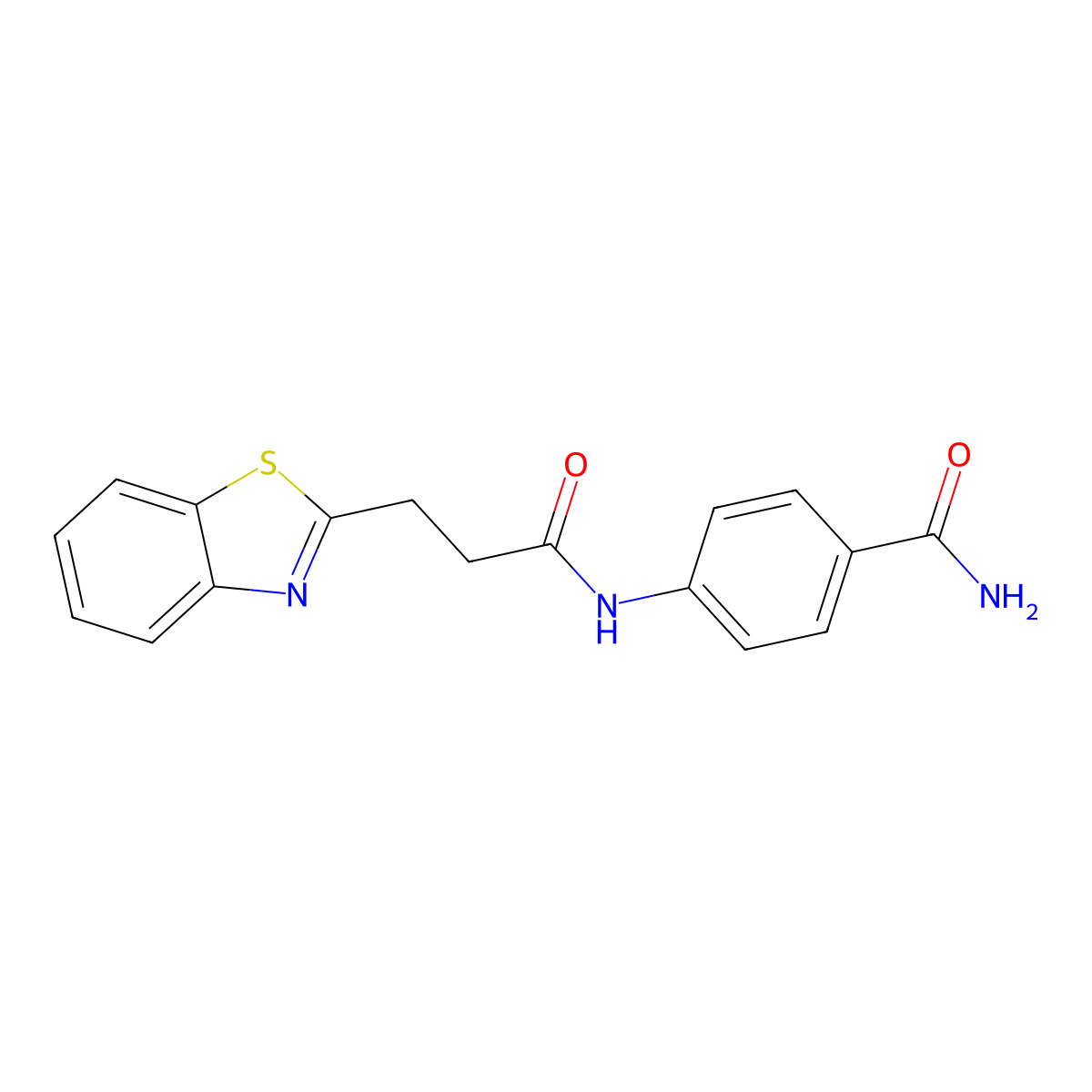 4-[3-(1,3-Benzothiazol-2-yl)propanamido]benzamide molecular structure, CAS 794540-18-4