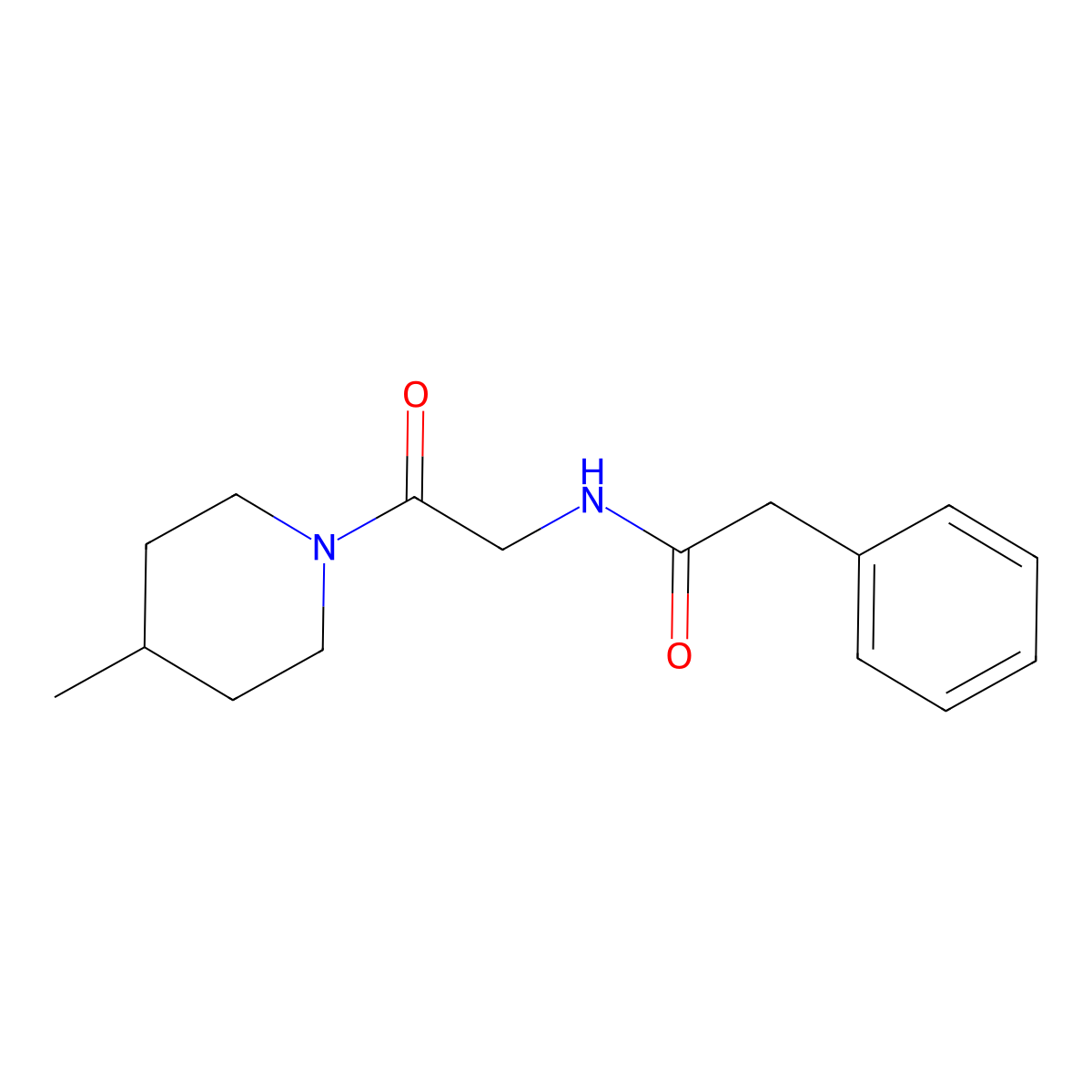 N-[2-(4-methylpiperidin-1-yl)-2-oxoethyl]-2-phenylacetamide molecular structure, CAS 794544-22-2
