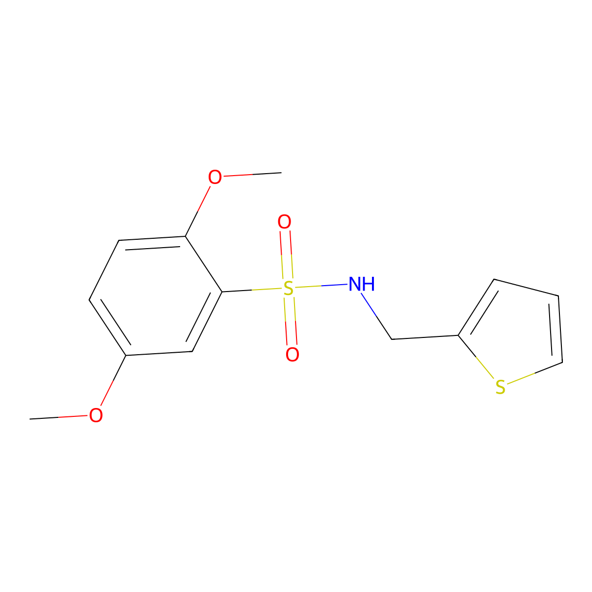 2,5-dimethoxy-N-(2-thienylmethyl)benzenesulfonamide molecular structure, CAS 794548-07-5