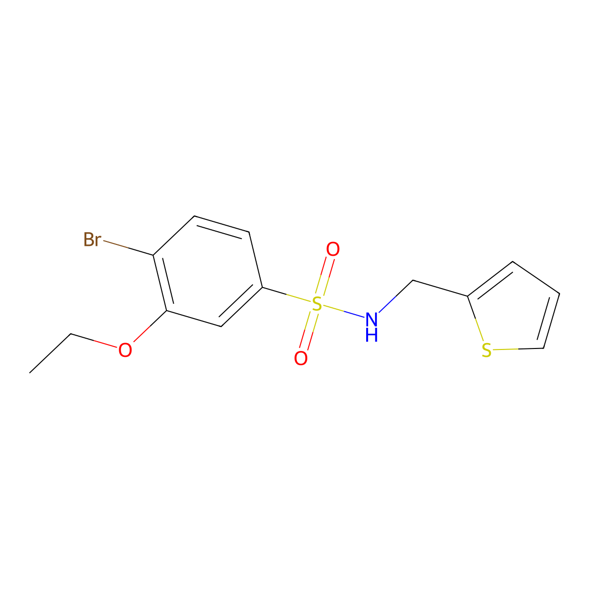 4-bromo-3-ethoxy-N-(2-thienylmethyl)benzenesulfonamide molecular structure, CAS 794548-12-2
