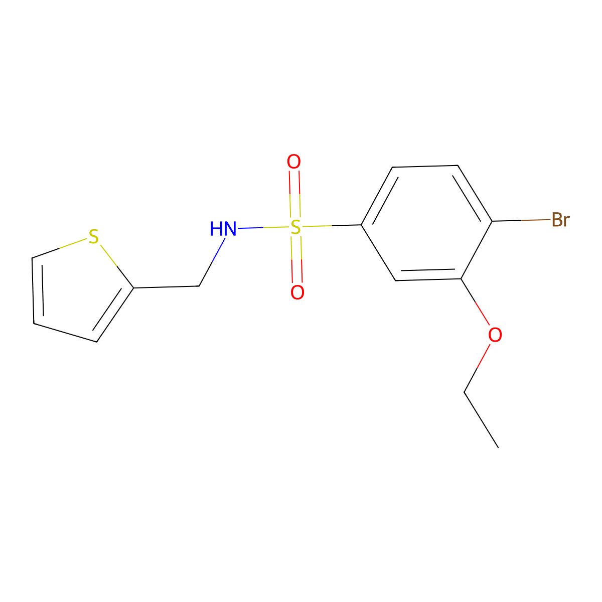 4-bromo-3-ethoxy-N-(2-thienylmethyl)benzenesulfonamide molecular structure, CAS 794548-12-2