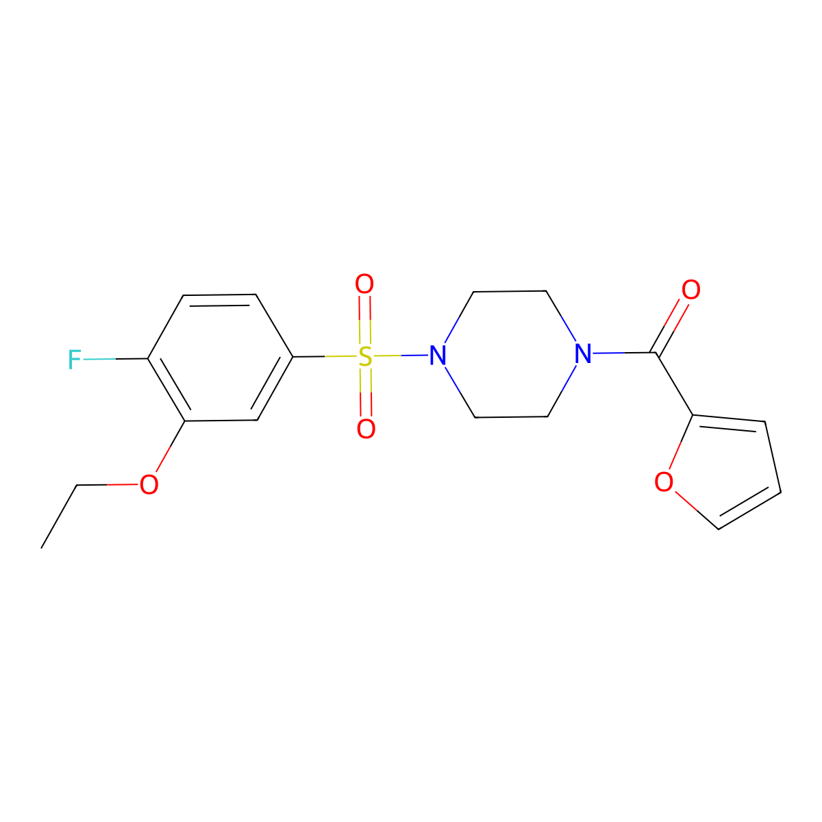 [4-(3-Ethoxy-4-fluoro-benzenesulfonyl)-piperazin-1-yl]-furan-2-yl-methanone molecular structure, CAS 794548-15-5