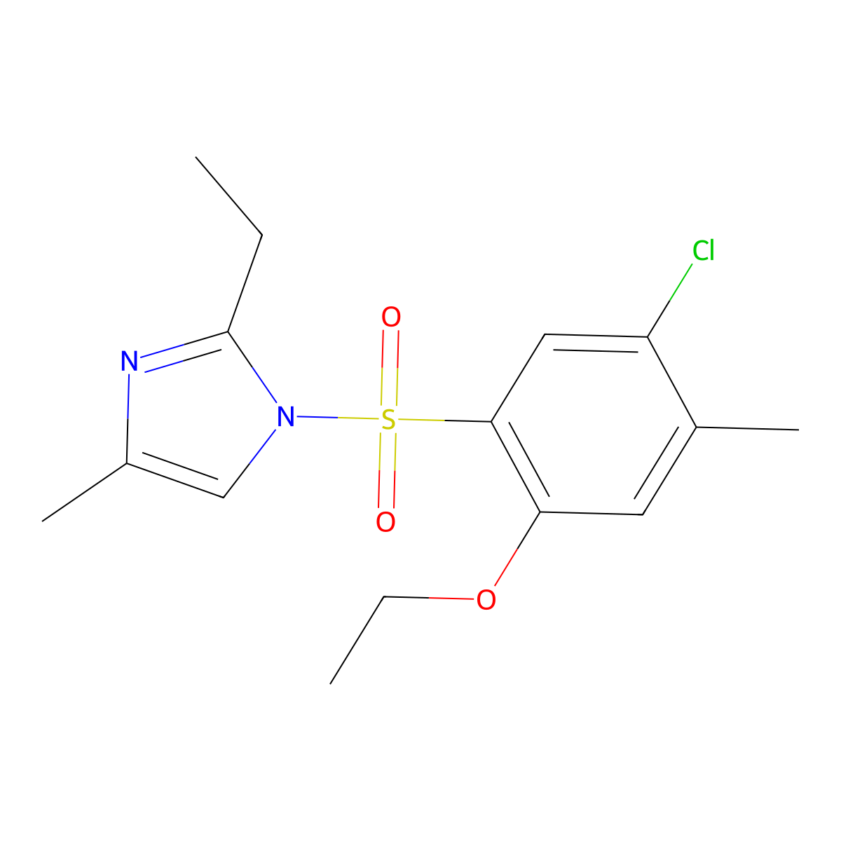1-(5-Chloro-2-ethoxy-4-methylphenyl)sulfonyl-2-ethyl-4-methylimidazole molecular structure, CAS 794548-20-2