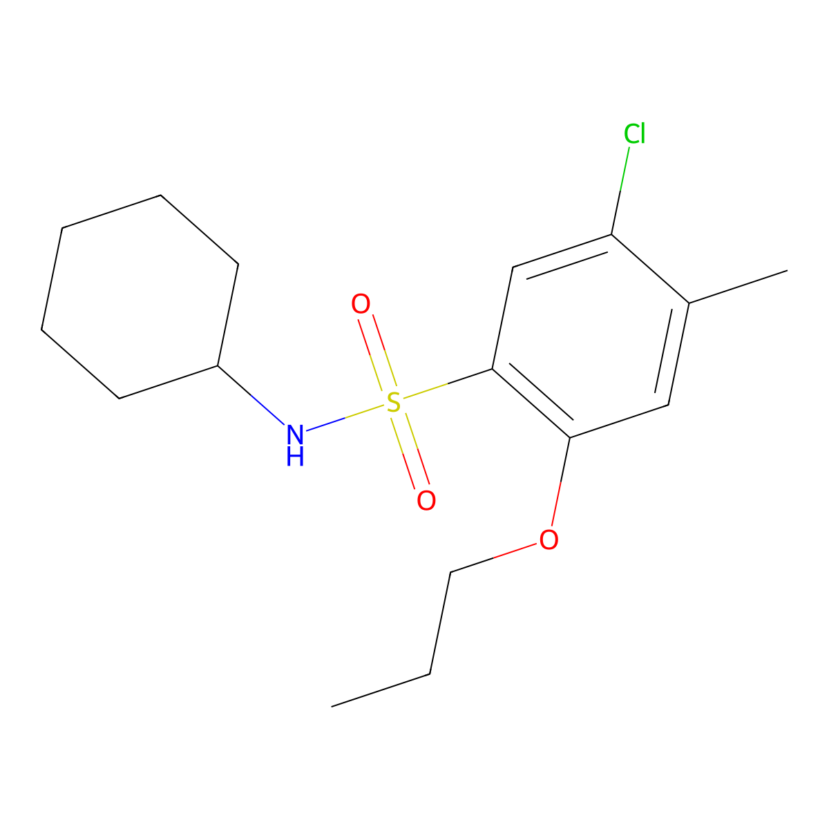 5-chloro-N-cyclohexyl-4-methyl-2-propoxybenzenesulfonamide molecular structure, CAS 794548-25-7