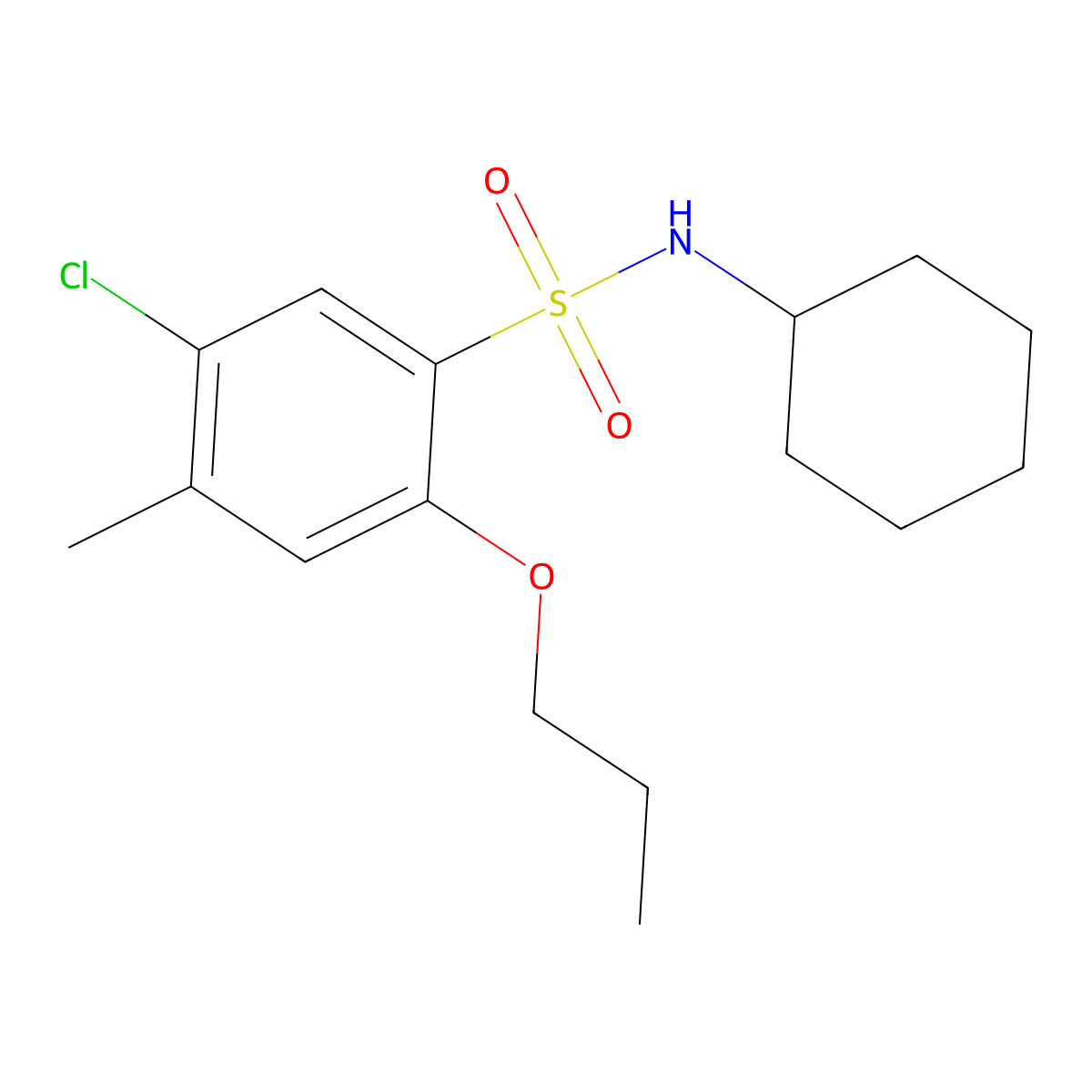 5-chloro-N-cyclohexyl-4-methyl-2-propoxybenzenesulfonamide molecular structure, CAS 794548-25-7