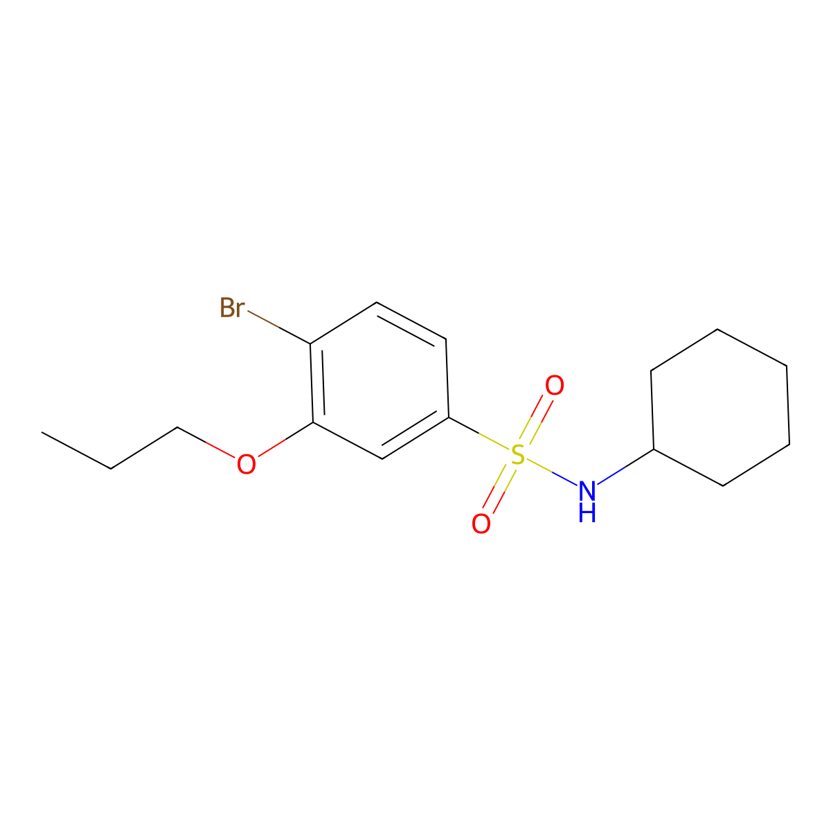 4-bromo-N-cyclohexyl-3-propoxybenzenesulfonamide molecular structure, CAS 794548-28-0