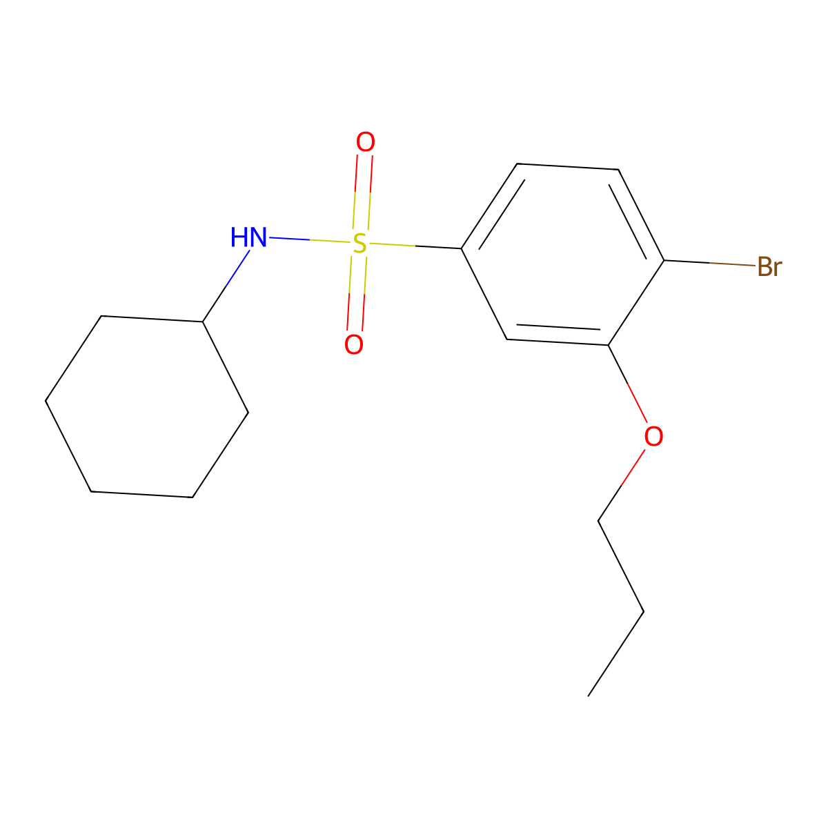 4-bromo-N-cyclohexyl-3-propoxybenzenesulfonamide molecular structure, CAS 794548-28-0