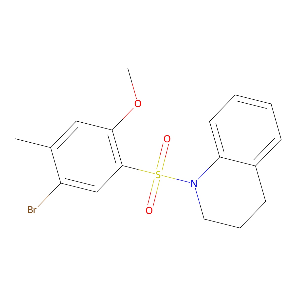 1-(5-bromo-2-methoxy-4-methylphenyl)sulfonyl-3,4-dihydro-2H-quinoline molecular structure, CAS 794548-31-5