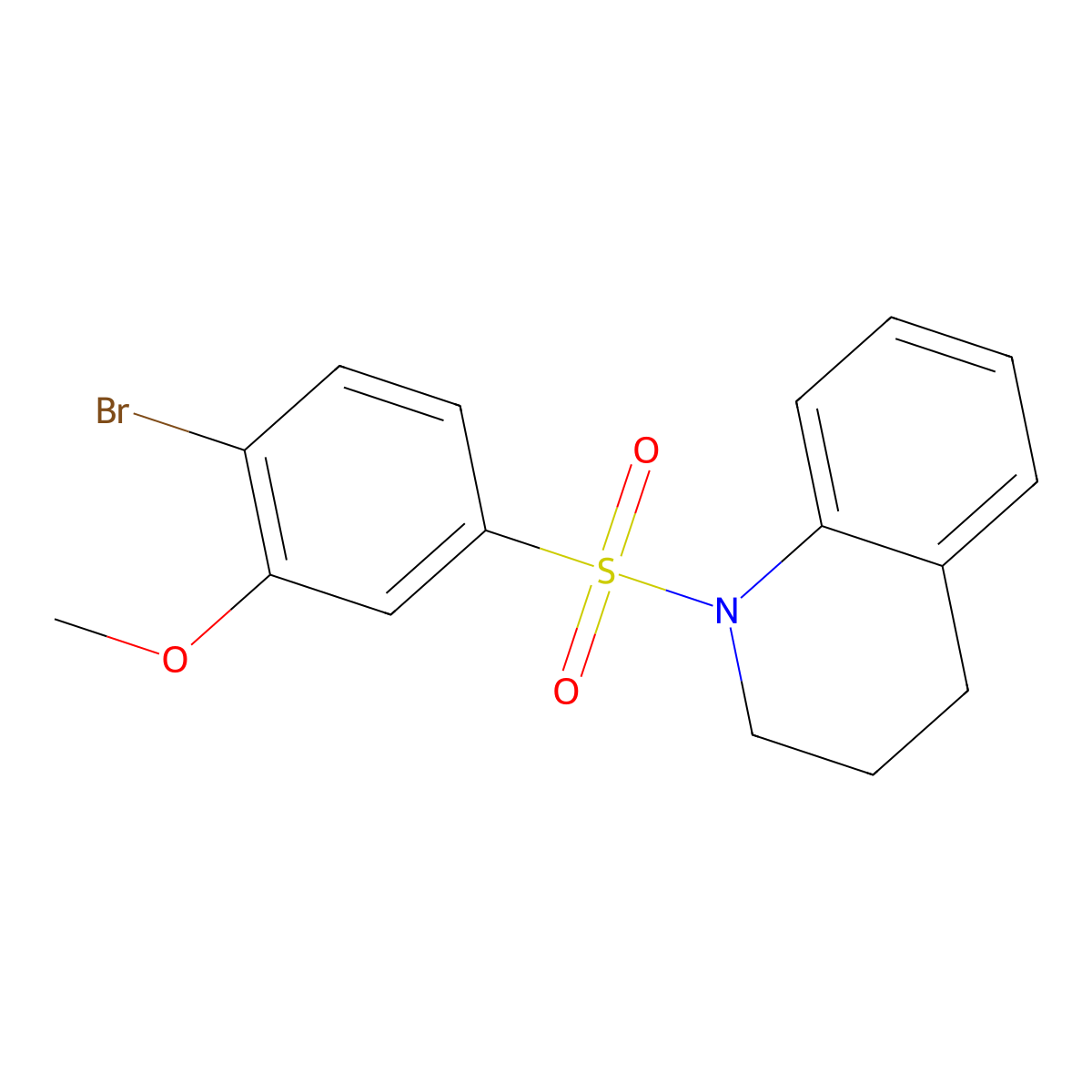 1-(4-bromo-3-methoxyphenyl)sulfonyl-3,4-dihydro-2H-quinoline molecular structure, CAS 794548-32-6