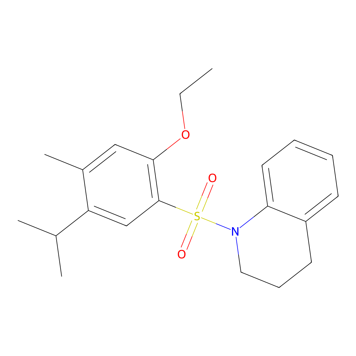 1-(2-ethoxy-4-methyl-5-propan-2-ylphenyl)sulfonyl-3,4-dihydro-2H-quinoline molecular structure, CAS 794548-33-7