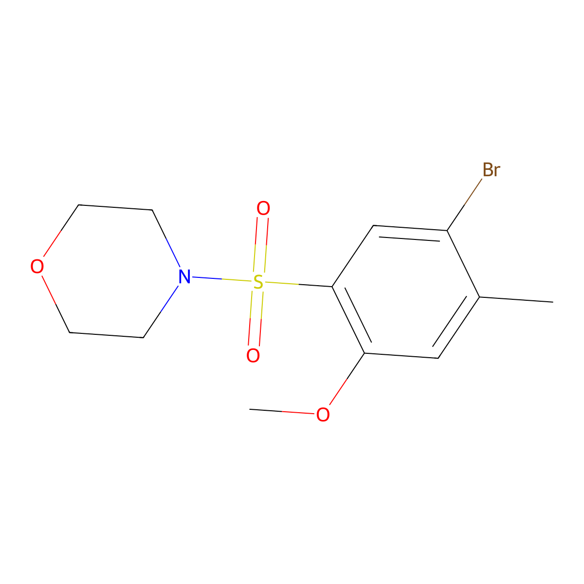 4-[(5-Bromo-2-methoxy-4-methylphenyl)sulfonyl]morpholine molecular structure, CAS 794548-40-6