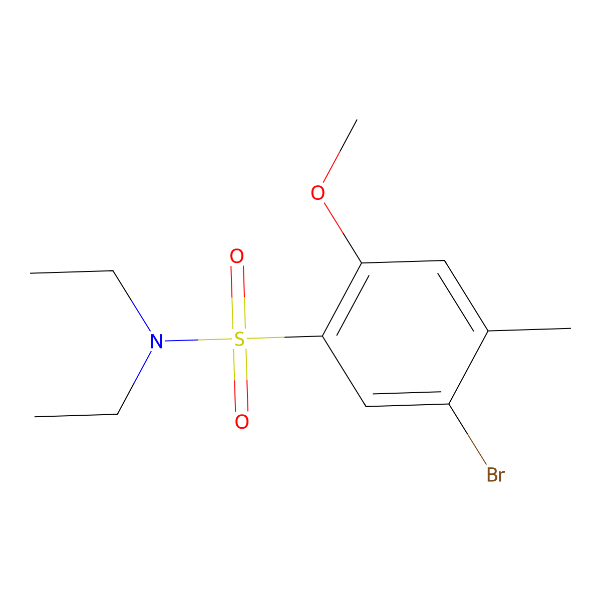 5-bromo-N,N-diethyl-2-methoxy-4-methylbenzenesulfonamide molecular structure, CAS 794548-42-8