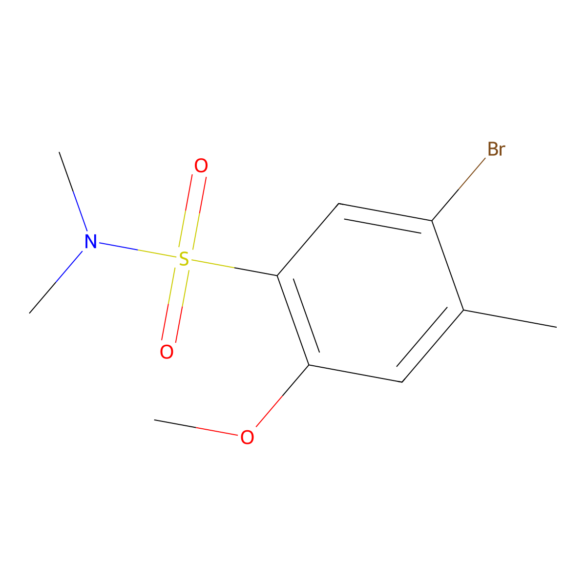 5-bromo-2-methoxy-N,N,4-trimethylbenzenesulfonamide molecular structure, CAS 794548-43-9