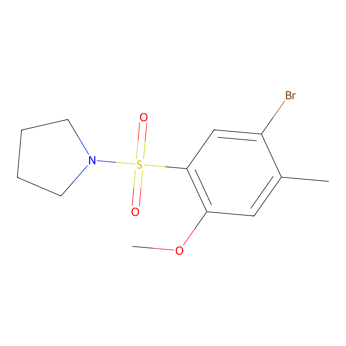 1-[(5-Bromo-2-methoxy-4-methylphenyl)sulfonyl]pyrrolidine molecular structure, CAS 794548-44-0