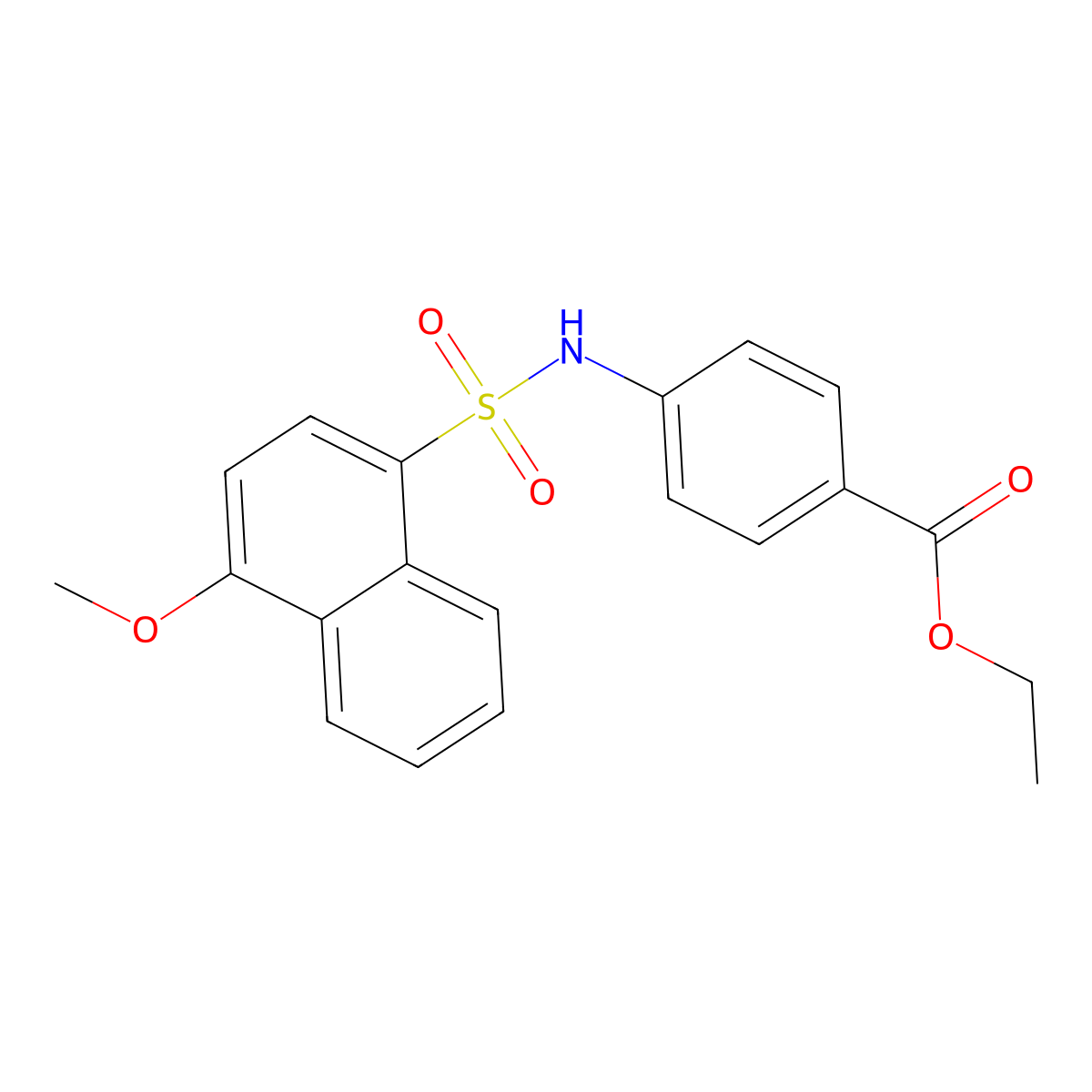 Ethyl 4-(4-methoxynaphthalene-1-sulfonamido)benzoate molecular structure, CAS 794548-49-5