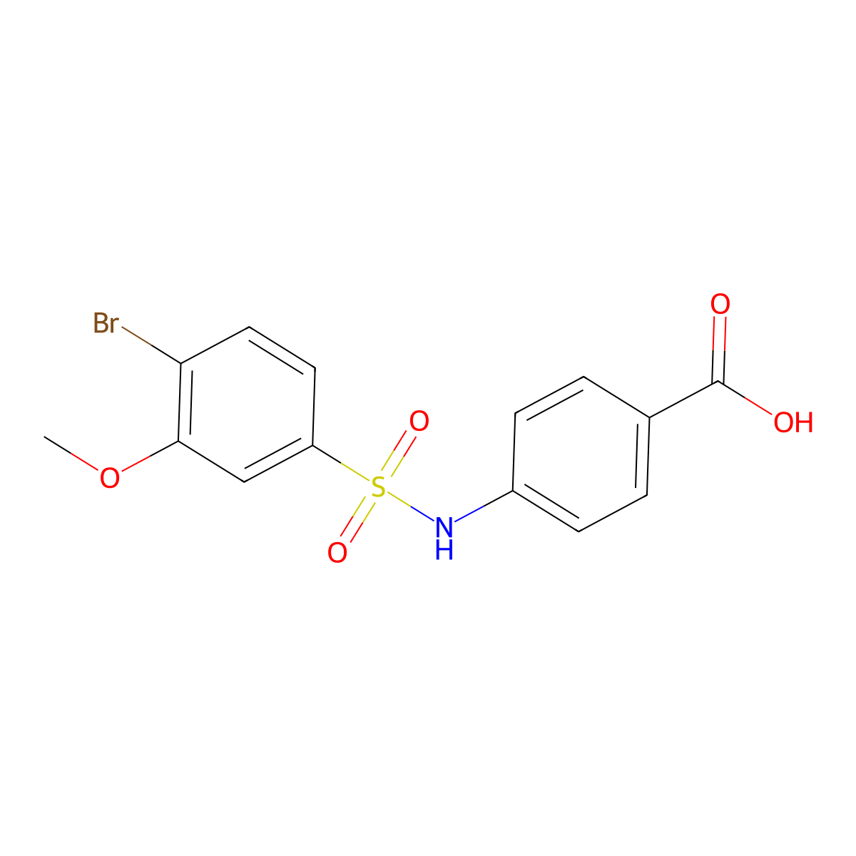 4-{[(4-Bromo-3-methoxyphenyl)sulfonyl]amino}benzoic acid molecular structure, CAS 794548-52-0