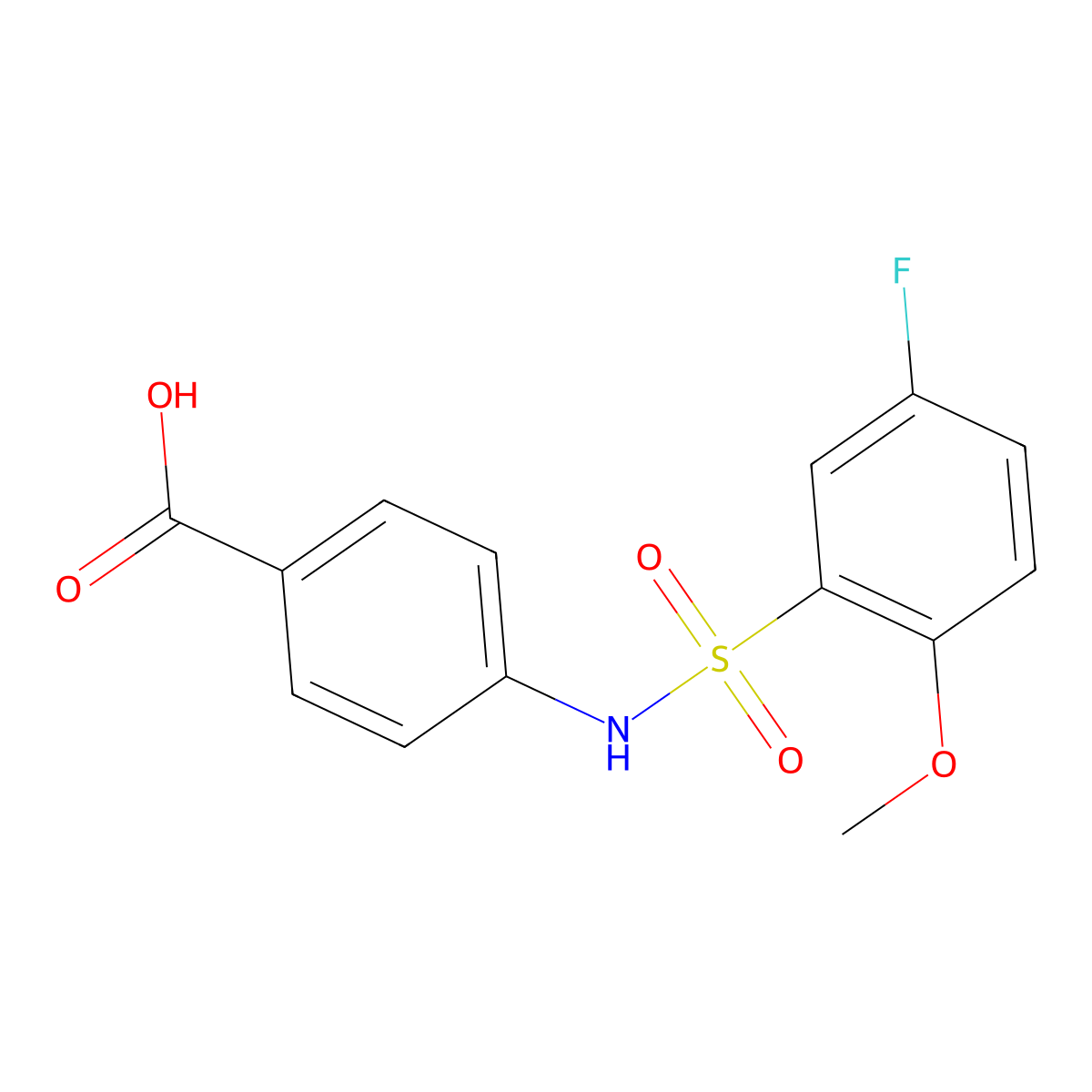 4-{[(5-Fluoro-2-methoxyphenyl)sulfonyl]amino}benzoic acid molecular structure, CAS 794548-55-3