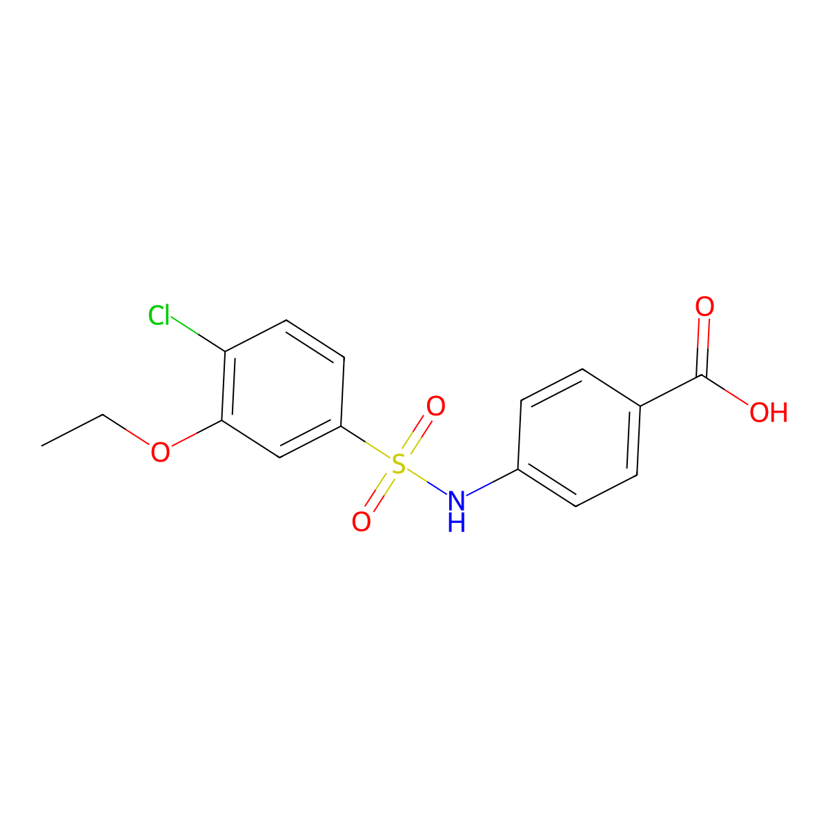 4-{[(4-Chloro-3-ethoxyphenyl)sulfonyl]amino}benzoic acid molecular structure, CAS 794548-56-4