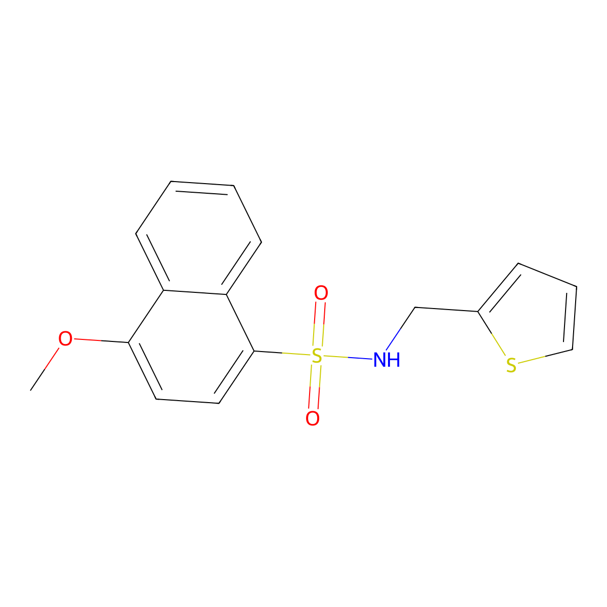 4-methoxy-N-(2-thienylmethyl)-1-naphthalenesulfonamide molecular structure, CAS 794548-57-5
