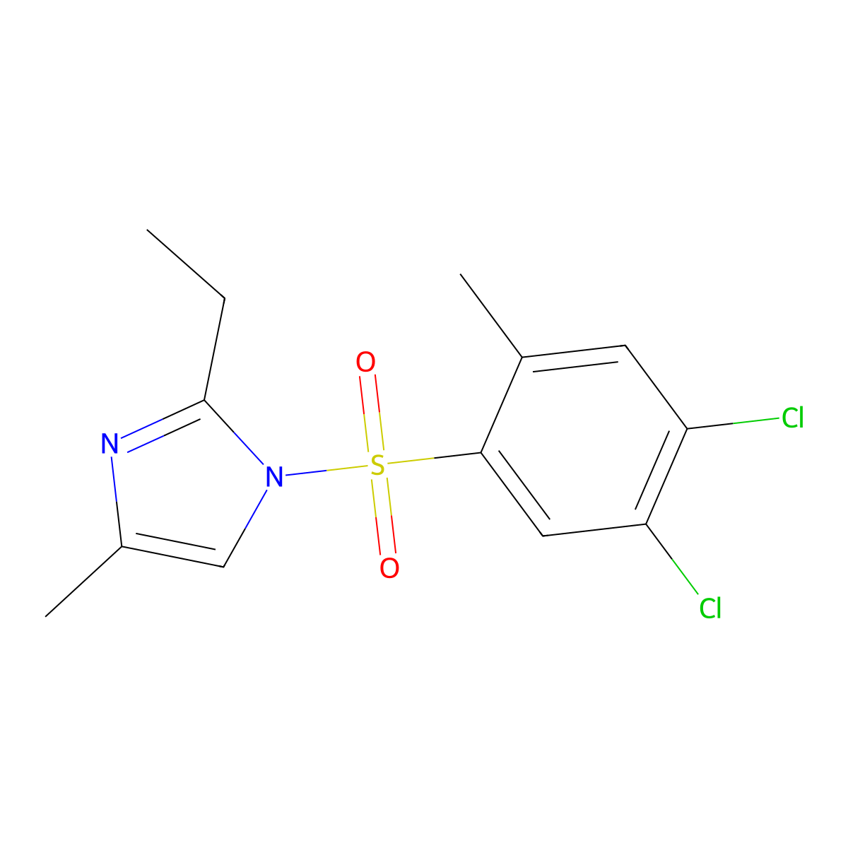 1-[(4,5-dichloro-2-methylphenyl)sulfonyl]-2-ethyl-4-methyl-1H-imidazole molecular structure, CAS 794548-65-5