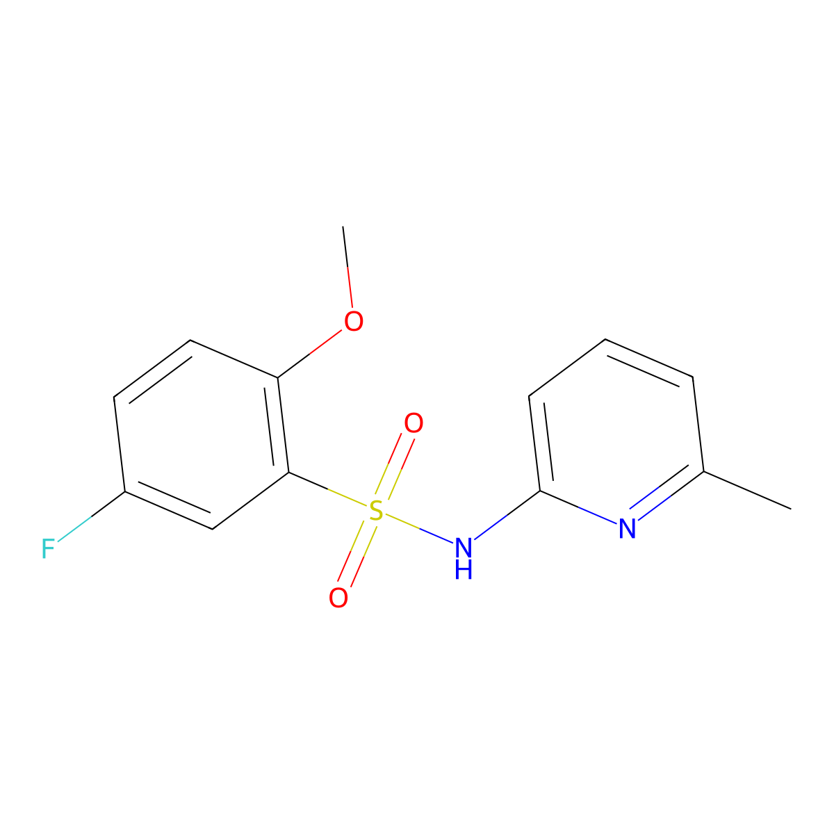 5-fluoro-2-methoxy-N-(6-methylpyridin-2-yl)benzenesulfonamide molecular structure, CAS 794548-67-7