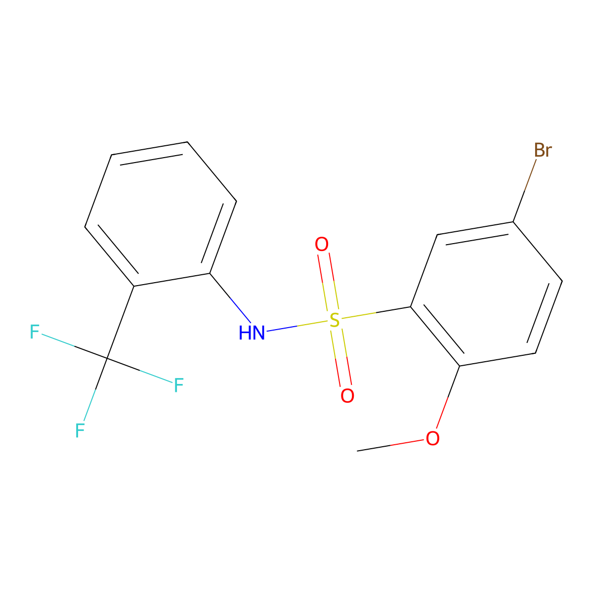 5-bromo-2-methoxy-N-[2-(trifluoromethyl)phenyl]benzene-1-sulfonamide molecular structure, CAS 794548-69-9