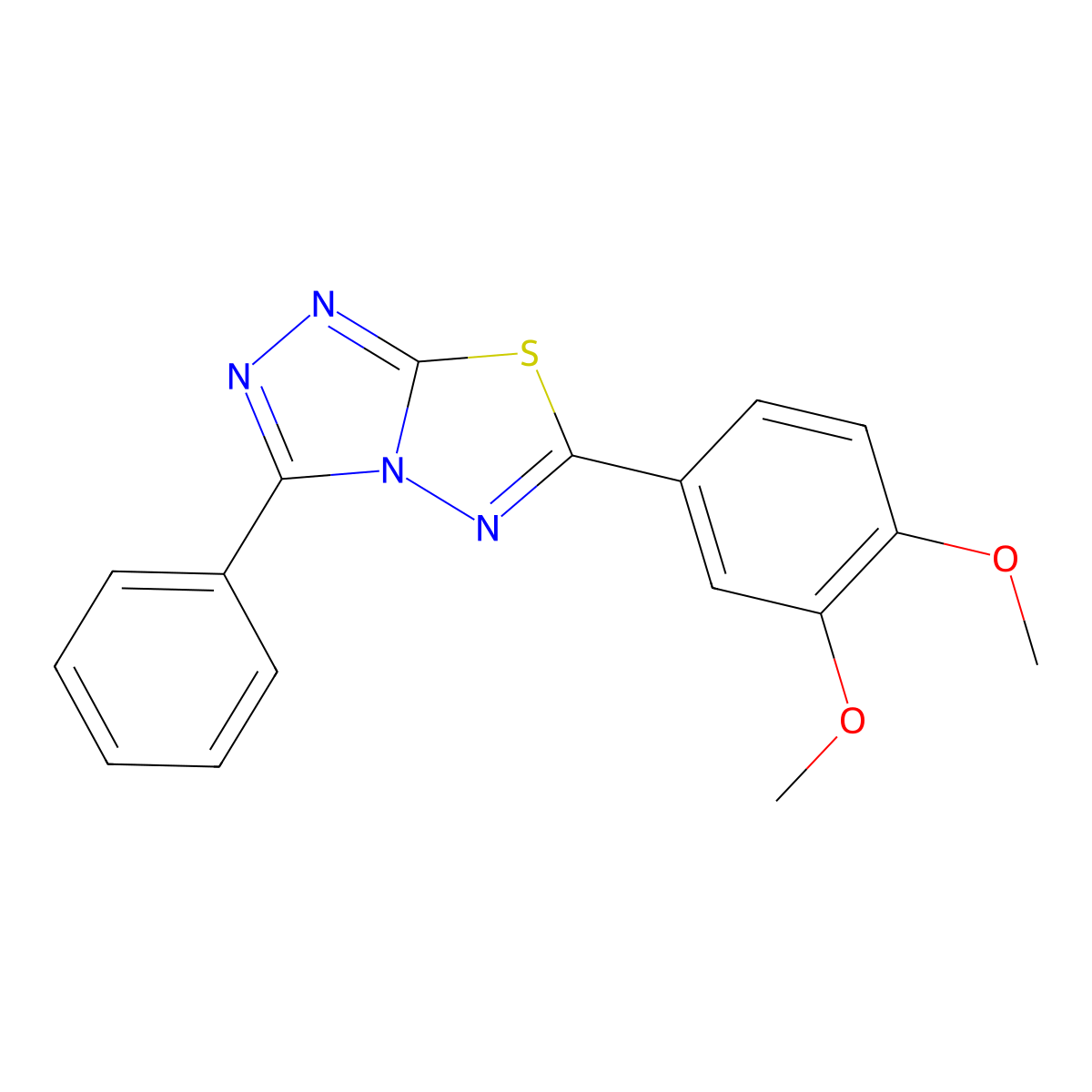 6-(3,4-Dimethoxyphenyl)-3-phenyl[1,2,4]triazolo[3,4-b][1,3,4]thiadiazole molecular structure, CAS 794548-75-7