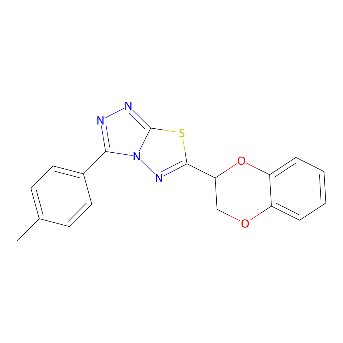 6-(2,3-Dihydro-1,4-benzodioxin-2-yl)-3-(4-methylphenyl)[1,2,4]triazolo[3,4-b][1,3,4]thiadiazole molecular structure, CAS 794548-79-1