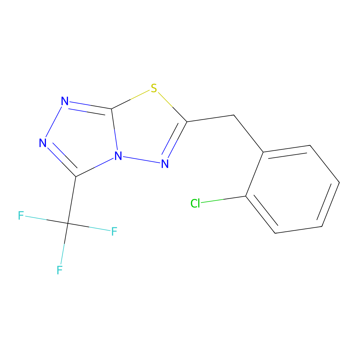 6-(2-Chlorobenzyl)-3-(trifluoromethyl)[1,2,4]triazolo[3,4-b][1,3,4]thiadiazole molecular structure, CAS 794549-04-5