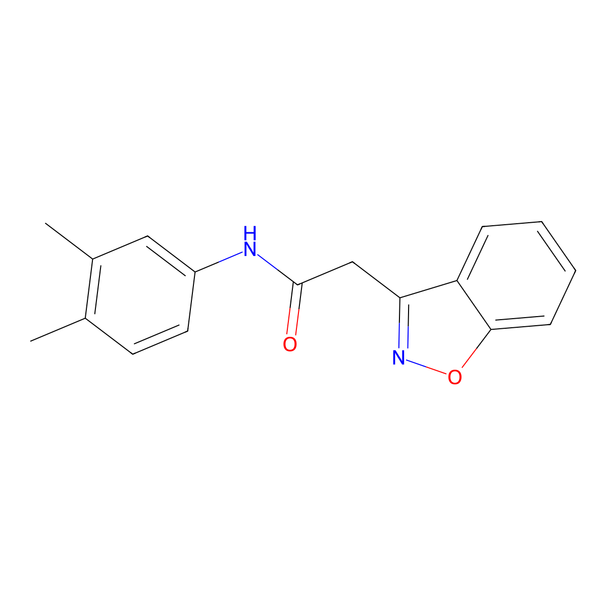 2-(1,2-benzisoxazol-3-yl)-N-(3,4-dimethylphenyl)acetamide molecular structure, CAS 794549-40-9