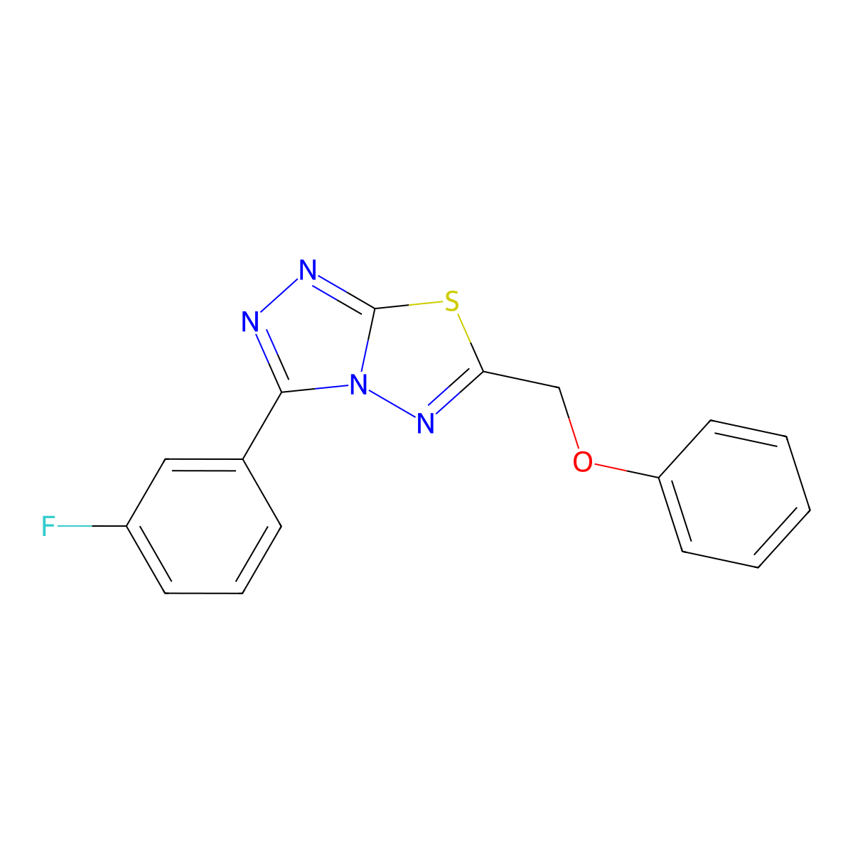 3-(3-Fluorophenyl)-6-(phenoxymethyl)-[1,2,4]triazolo[3,4-b][1,3,4]thiadiazole molecular structure, CAS 794549-54-5