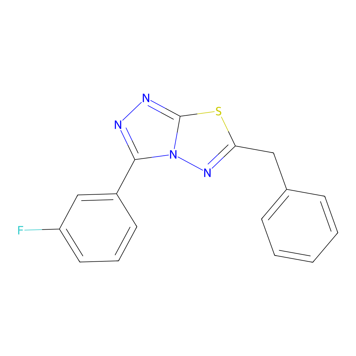 6-Benzyl-3-(3-fluorophenyl)-[1,2,4]triazolo[3,4-b][1,3,4]thiadiazole molecular structure, CAS 794549-60-3