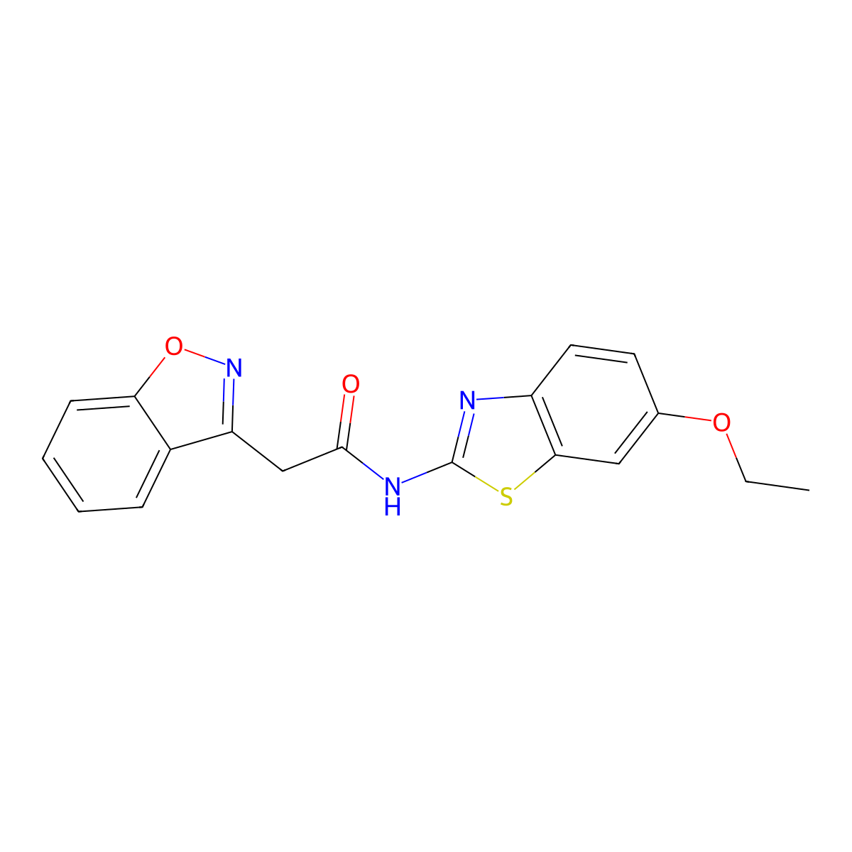 2-(1,2-benzisoxazol-3-yl)-N-(6-ethoxy-1,3-benzothiazol-2-yl)acetamide molecular structure, CAS 794549-70-5